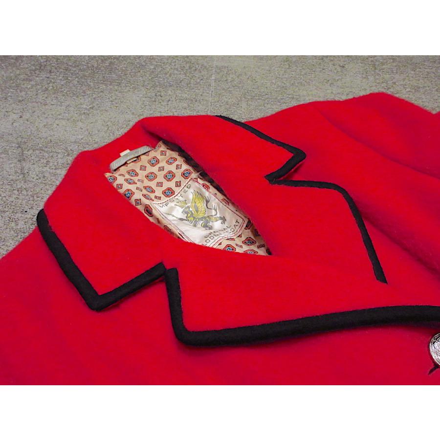 ビンテージ60's70's○IMPORTEDレディース裏地総柄ピーコート赤size 8