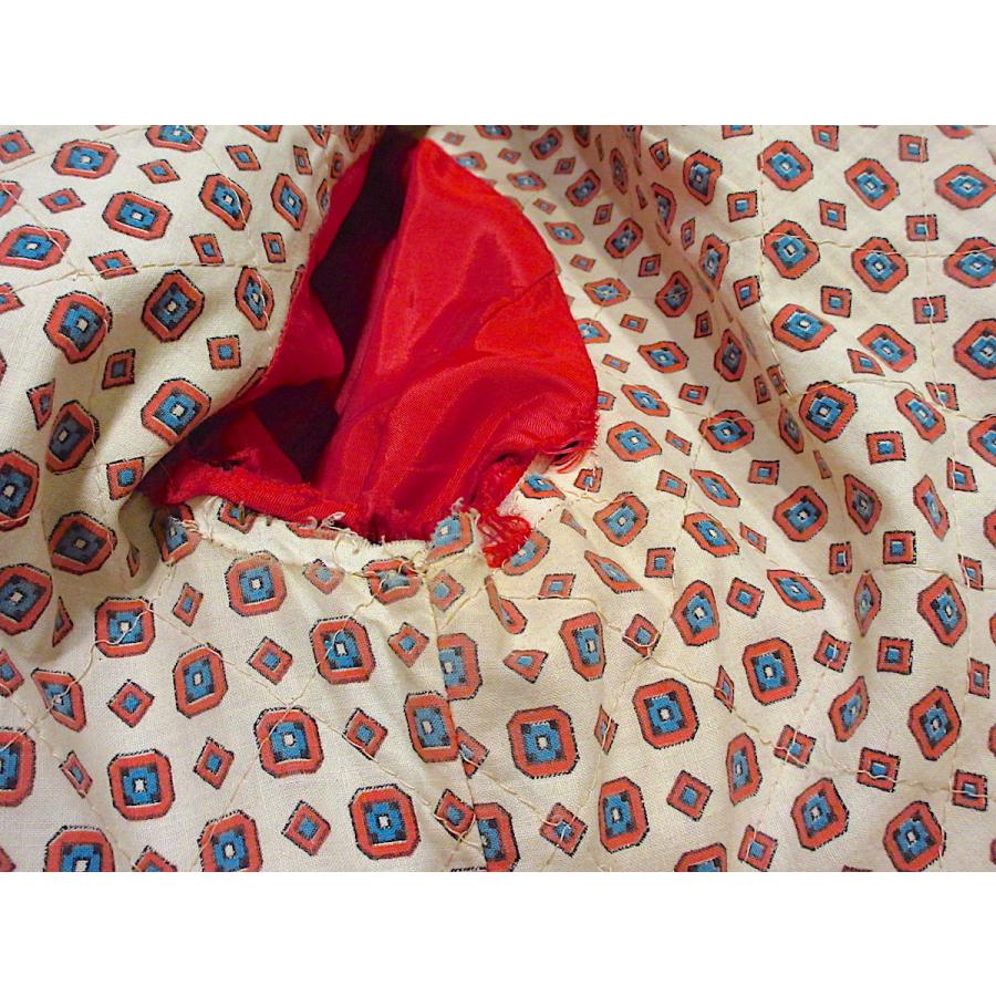 ビンテージ60's70's○IMPORTEDレディース裏地総柄ピーコート赤size 8
