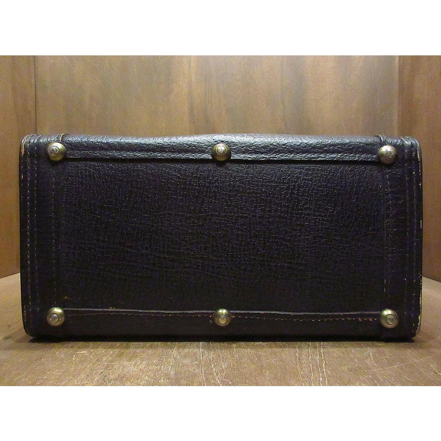 ビンテージ40's50's○レザードクターバッグ黒○211227i8-bag-ot ダレス