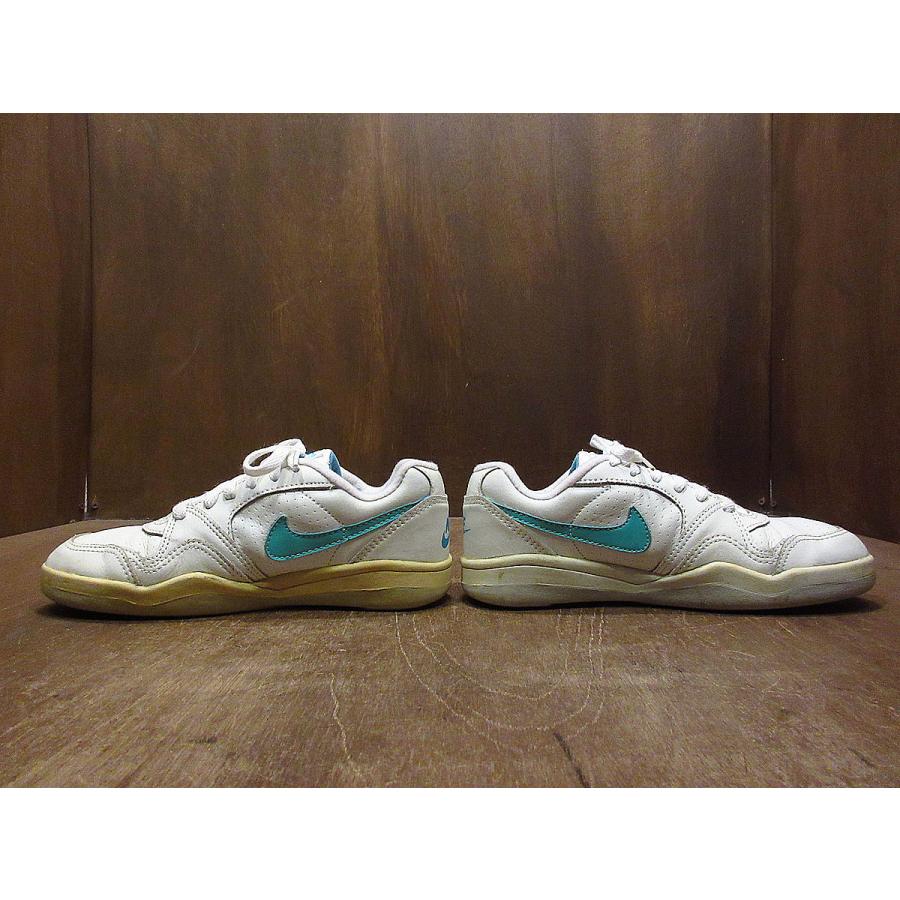 ビンテージ80's○NIKEレディースレザースニーカー白×水色7 1/2 ビンテージ80's○NIKEレディースレザースニーカー白×水色7 1/2