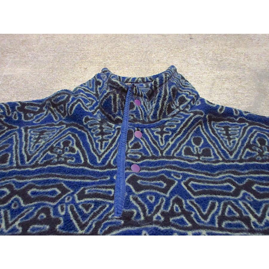 ビンテージ90's○Patagonia SYNCHILLA総柄フリーススナップTsize M