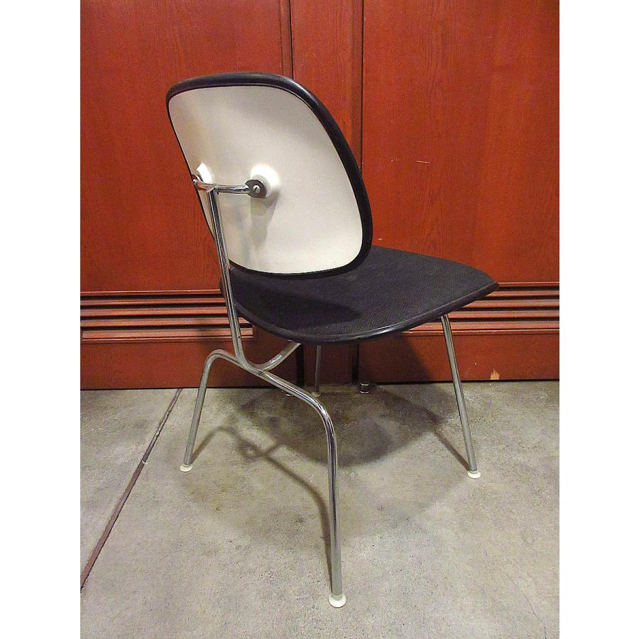 ビンテージ70's○Herman Miller 2ピースプラスチックチェア黒B