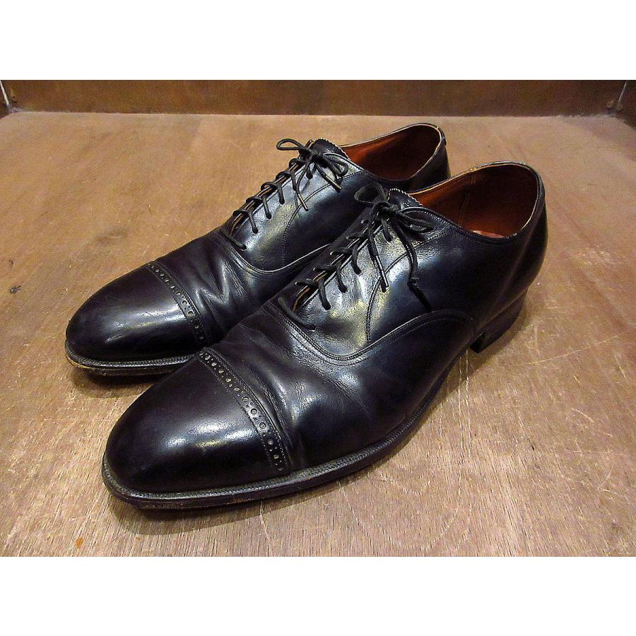 ビンテージ40's50's○FLORSHEIM内羽根式キャップトゥシューズ黒 ビンテージ40's50's○FLORSHEIM内羽根式キャップトゥシューズ黒