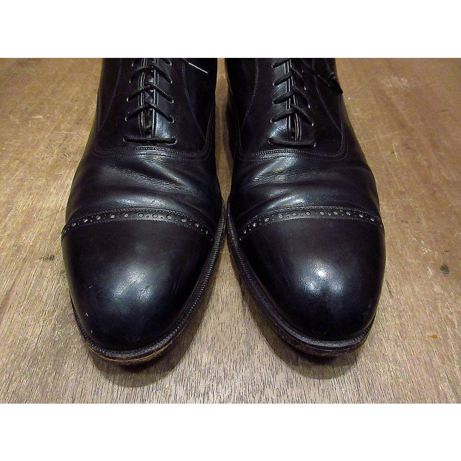 ビンテージ40's50's○FLORSHEIM内羽根式キャップトゥシューズ黒 ビンテージ40's50's○FLORSHEIM内羽根式キャップトゥシューズ黒