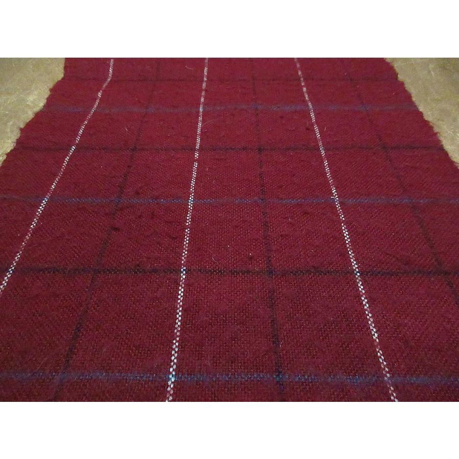 ビンテージ○チェックマフラーバーガンディ○220123i2-mfl ワイン