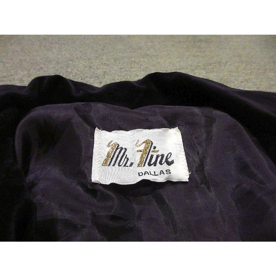 ビンテージ70's○Mr. Fineレディースベロア2Bテーラードジャケット黒