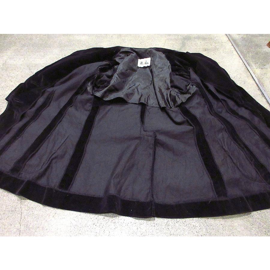 ビンテージ70's○Mr. Fineレディースベロア2Bテーラードジャケット黒