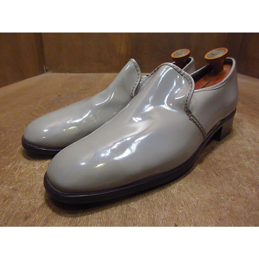 ビンテージ70's80's○エナメルローファーグレー9 1/2 M○220327i2-m-lf