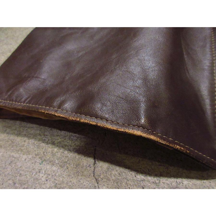 バレンザスポーツブラックレザーコート サイズ40 ビンテージ40's50's○ピンチバックホースハイドカーコート茶40