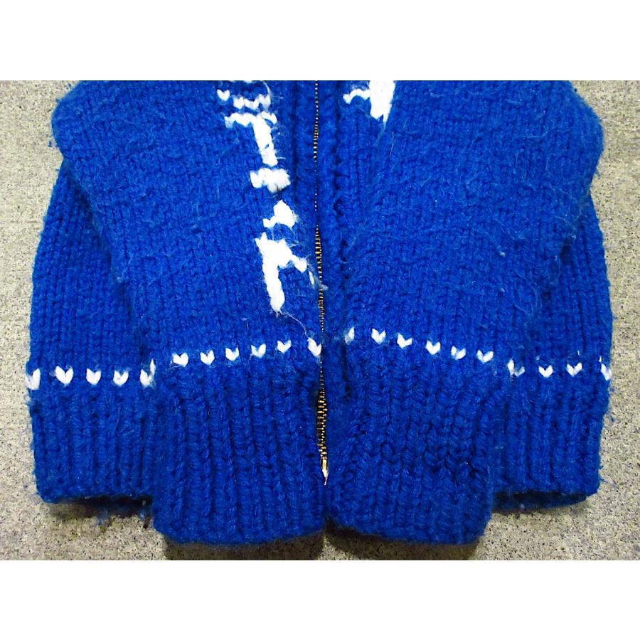 ビンテージ60's70's○キッズホッキョクグマカウチンセーター青