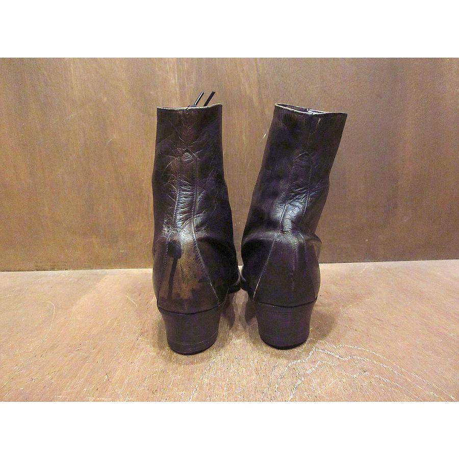 ビンテージ-30's○レディースキャップトゥレースアップブーツ黒size 3