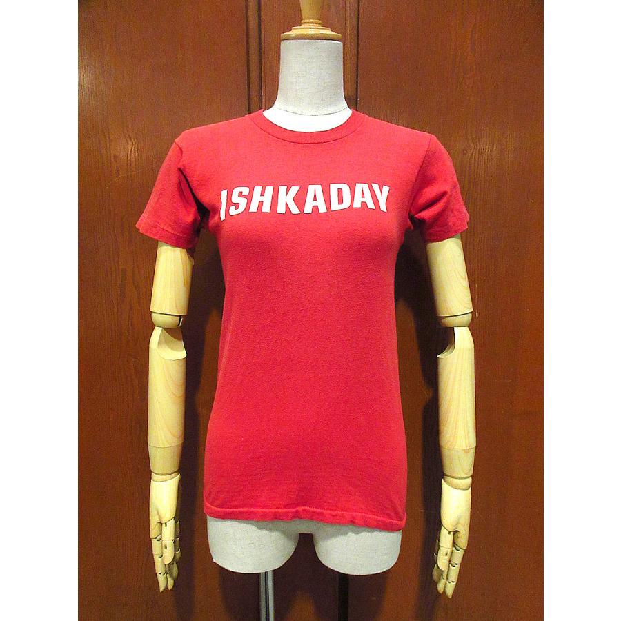 ビンテージ60's○ARTEXボーイズフロッキープリントコットンTシャツ赤