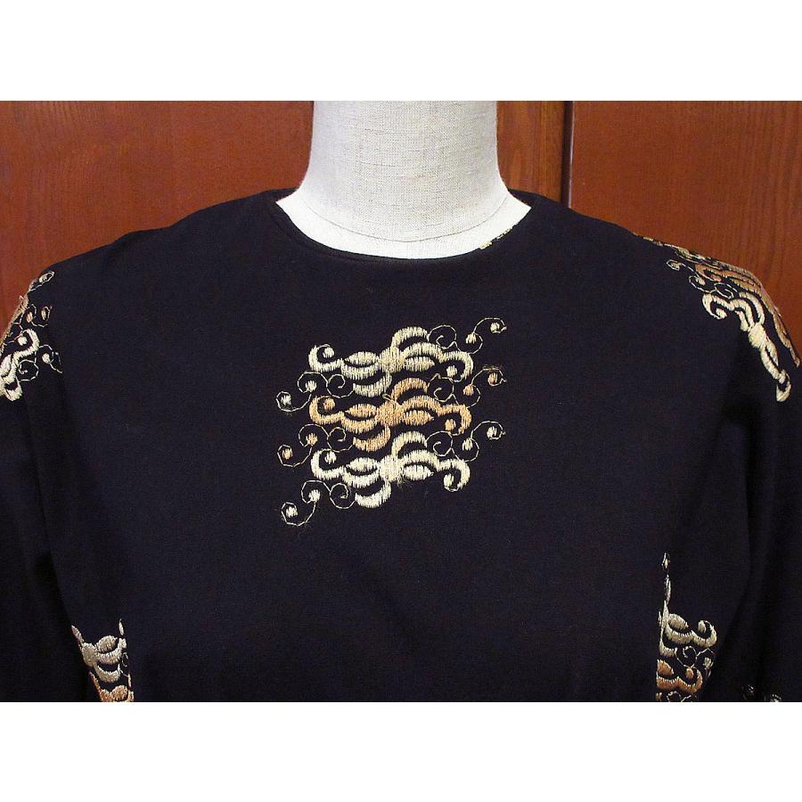 vintage 刺繍　ワンピース ビンテージ40's○Henry Rosenfeldオリエンタル刺繍ワンピース黒