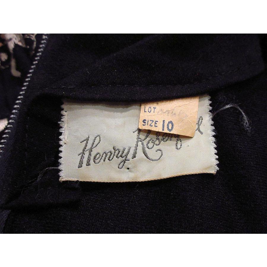 ビンテージ40's○Henry Rosenfeldオリエンタル刺繍ワンピース黒