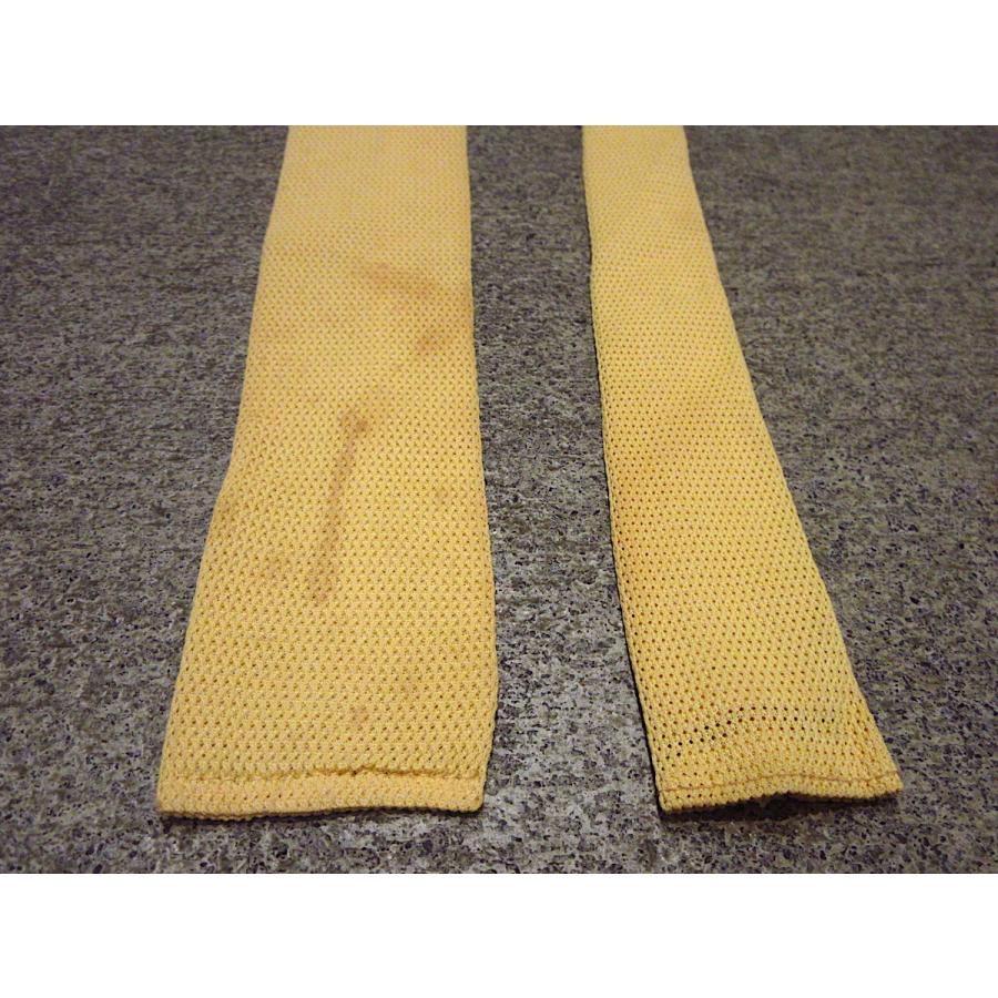 ビンテージ50's○メッシュスクエアタイ黄○220624c3-nct 1950sネクタイ