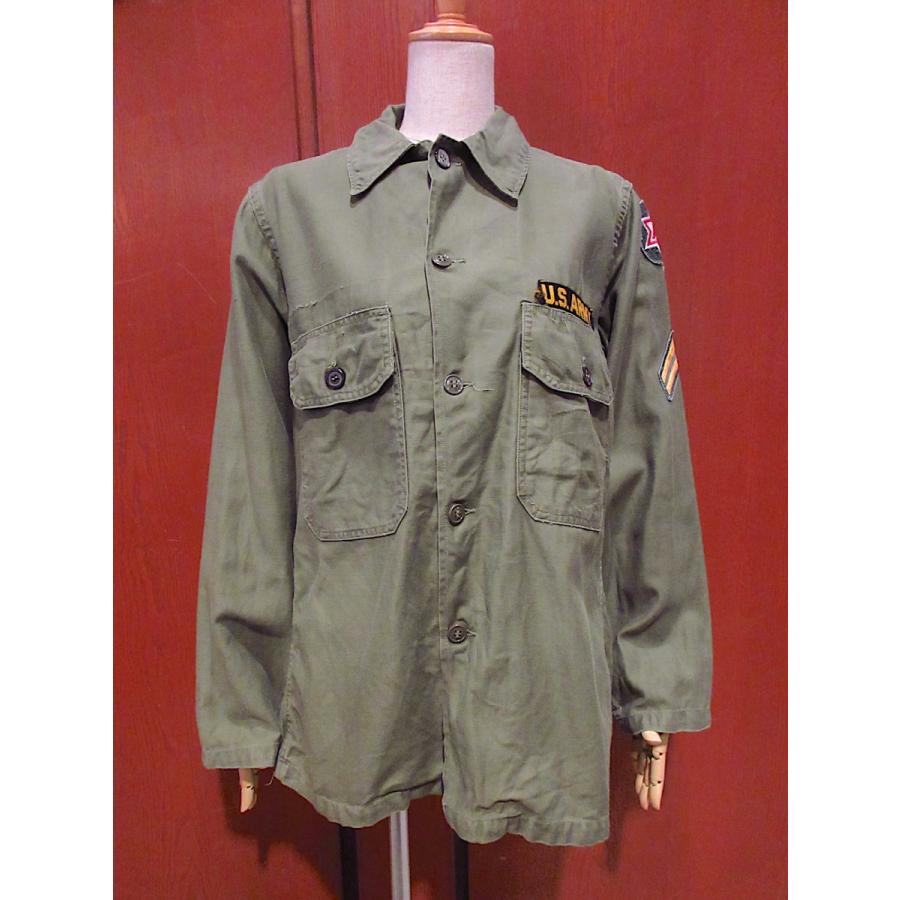 ビンテージ60's○U.S.ARMY OG-107コットンサテンユーテリティシャツ