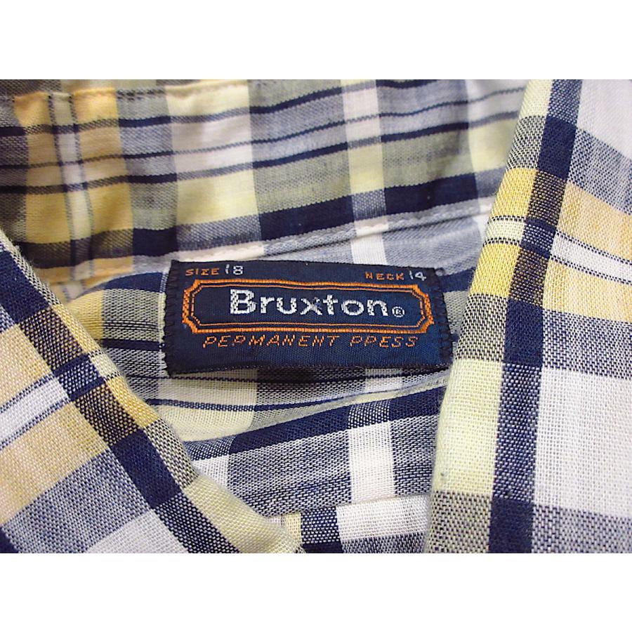 ビンテージ60's70's○Bruxtonチェックボタンダウンドレスシャツsize 18
