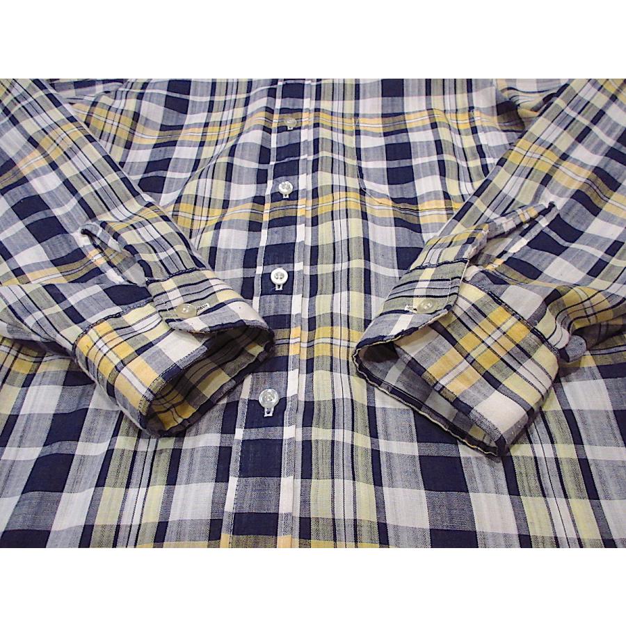 ビンテージ60's70's○Bruxtonチェックボタンダウンドレスシャツsize 18