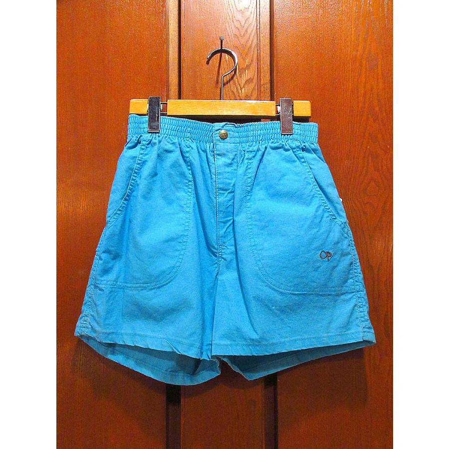 ビンテージ80's○DEADSTOCK Ocean Pacificコットンビーチショーツ水色