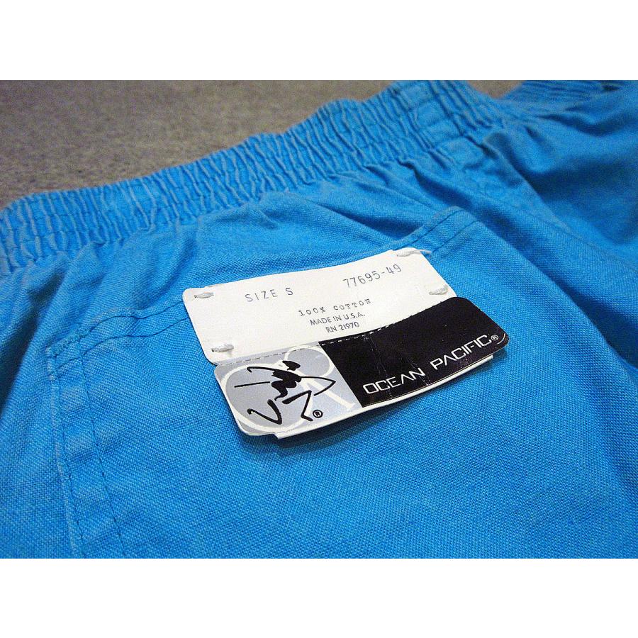 ビンテージ80's○DEADSTOCK Ocean Pacificコットンビーチショーツ水色
