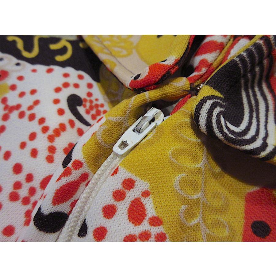 ビンテージ70's○レトロ総柄プルオーバーシャツワンピース