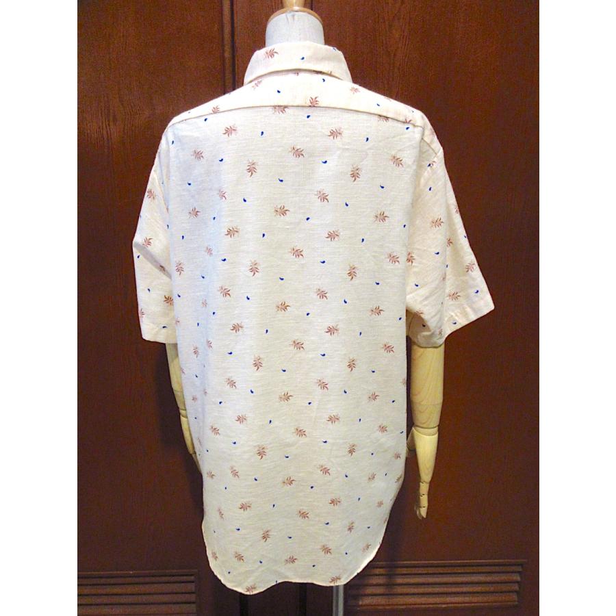 ビンテージ70's○JCPenneyペイズリー×リーフ総柄半袖シャツsize 17