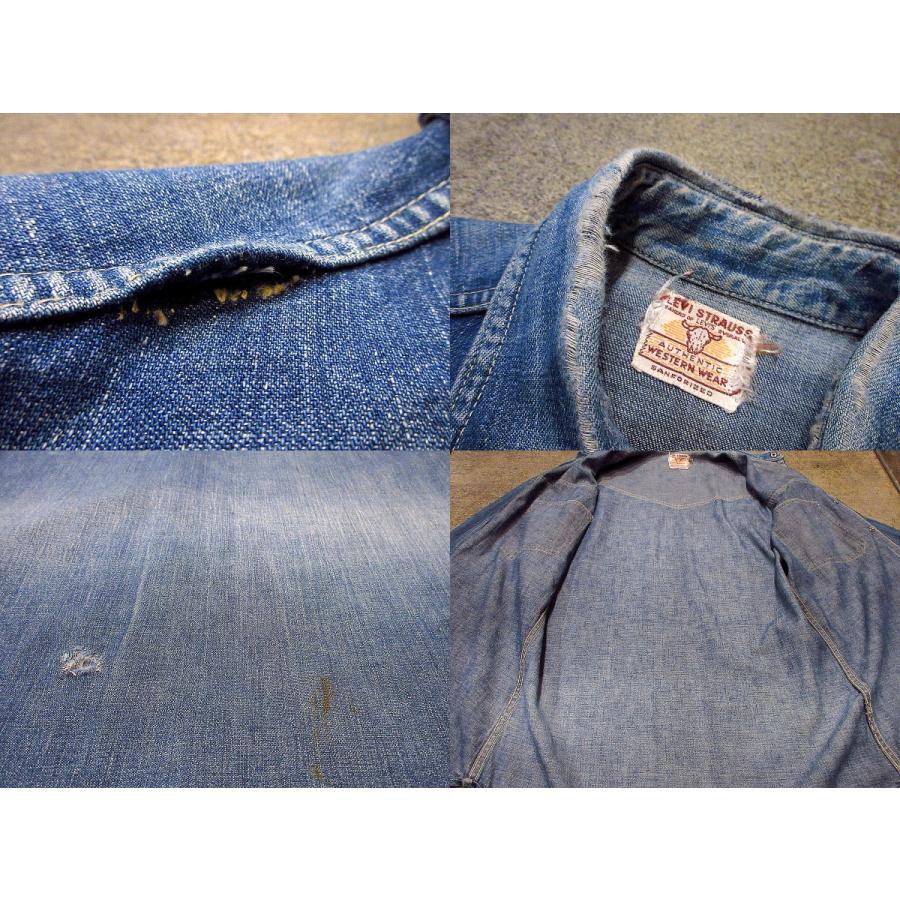 リーバイス デニムファミリー ショートホーン ヴィンテージ 50's ビンテージ50's○Levi'sショートホーンデニムランチパンツW70cm