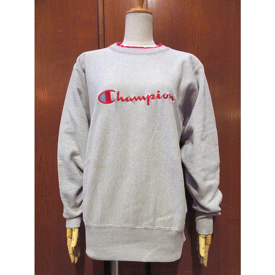 ビンテージ90's○Championレッドロゴリバースウィーブスウェット