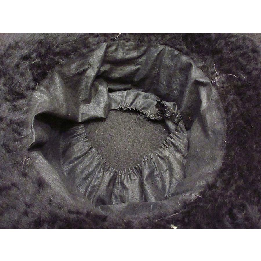 [希少]ヴィンテージ　一点物　ファー 帽子　昭和レトロ ビンテージ~20's○レディースファーハット黒○221011i4-w-ht-flt