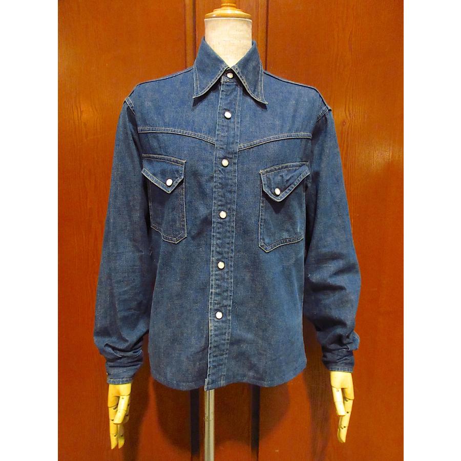 ビンテージ50's○Levi'sショートホーンデニムウエスタンシャツ 