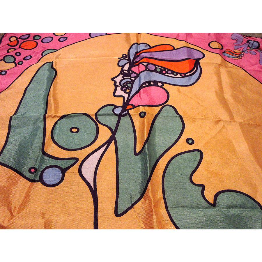 ビンテージ70's○Peter Max LOVEスカーフ○221023k4-scf 1970sピーター