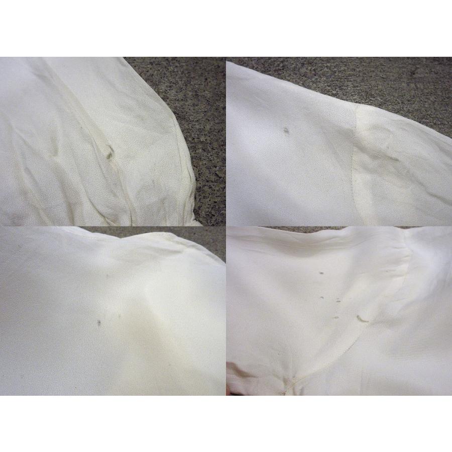 ビンテージ60's70's○レディース長袖フリルブラウス生成りsize 14/34