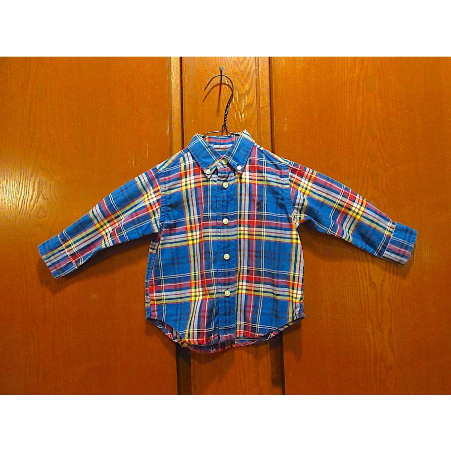 Ralph Laurenキッズチェックボタンダウンドレスシャツsize 12M 