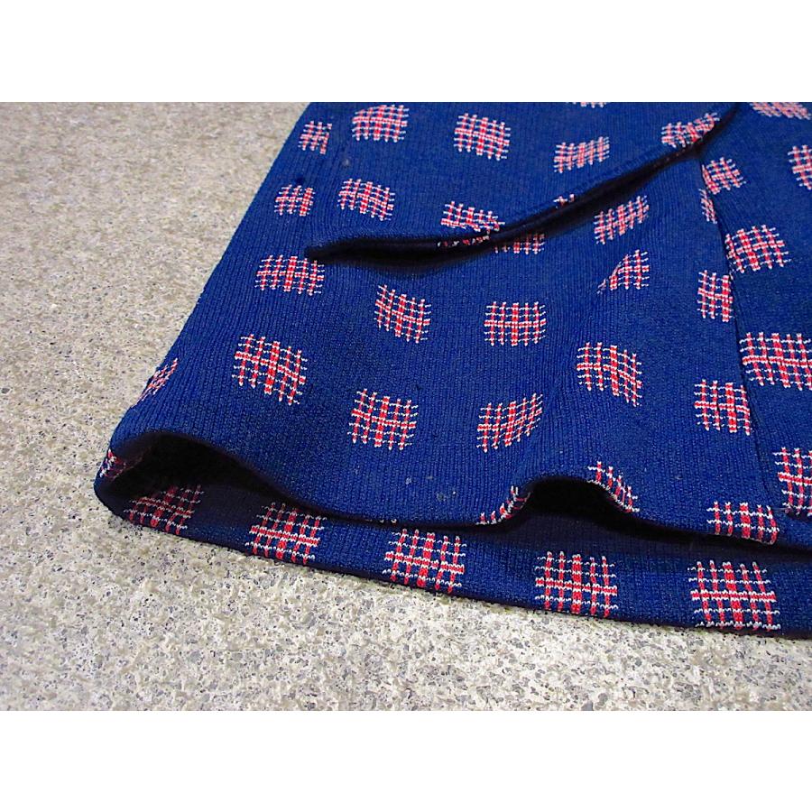 七分袖 柄ジャケット 総柄 紫×青 夏 透け感 薄手 レトロ 古着