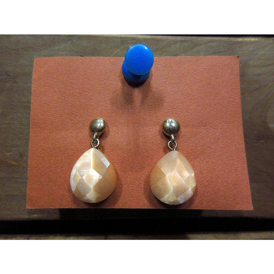 ビンテージ○ドロップストーンピアス薄ピンク○230104k3-prc