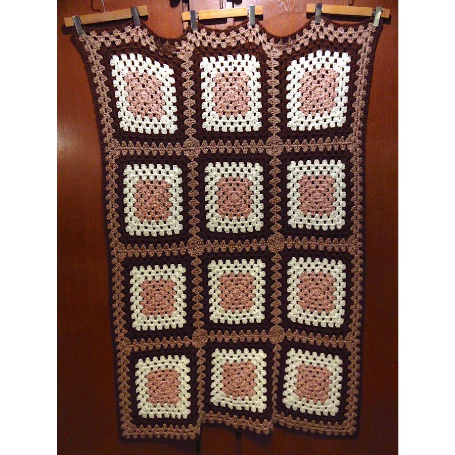 ビンテージ○かぎ針編みブランケットsize約145cm×約115cm○230110c5
