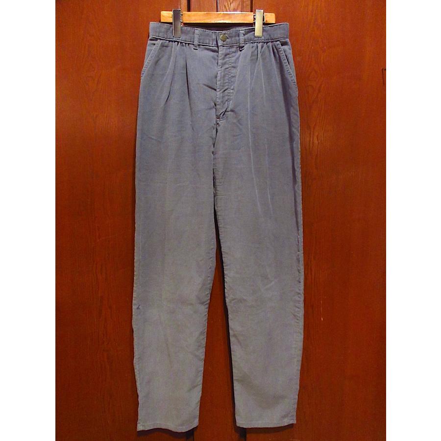 ビンテージ80's○Leeコーデュロイツータックパンツグレー実寸W68cm