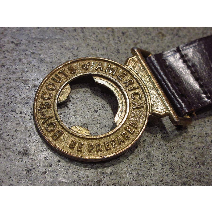 ビンテージ~60's○ボーイスカウトレザーベルト茶size 36○230220i2-blt