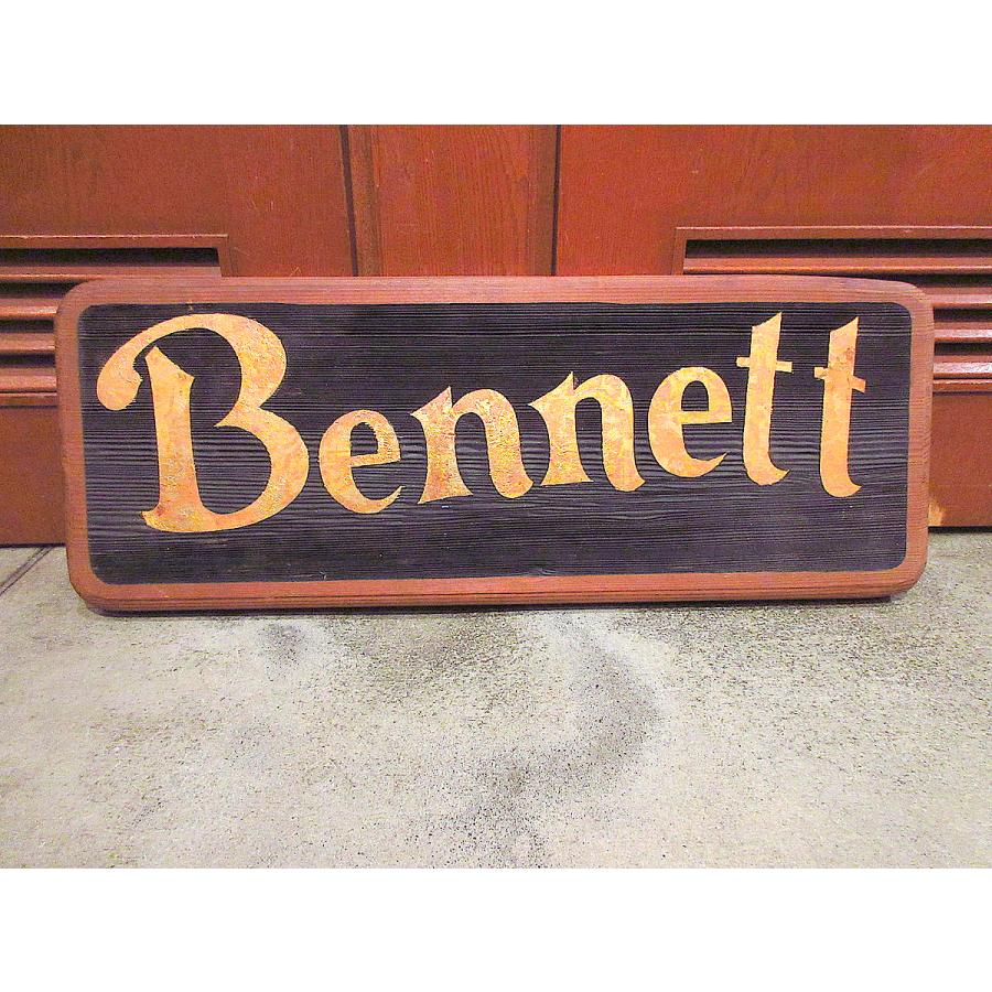 ビンテージ Bennettウッドサインsize 28cm×75.5cm 230404j5-sign看板サインオブジェインテリア : COZY ...