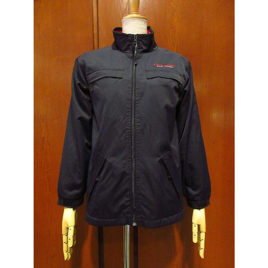 ビンテージ90's○POLO SPORT裏フリースナイロンジャケット黒size ビンテージ90's○POLO SPORT裏フリースナイロンジャケット黒size