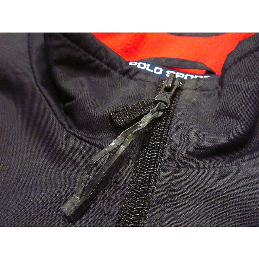 ビンテージ90's○POLO SPORT裏フリースナイロンジャケット黒size ビンテージ90's○POLO SPORT裏フリースナイロンジャケット黒size