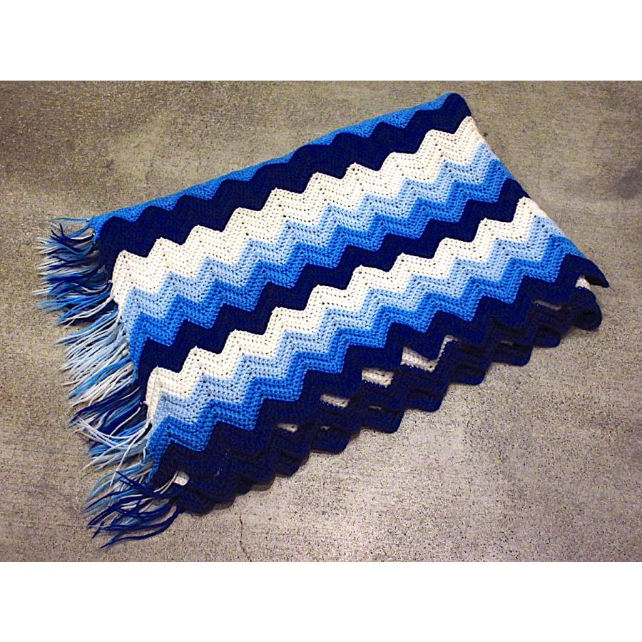 ビンテージ○かぎ針編みブランケットsize 約170cm×約120cm○230606m1