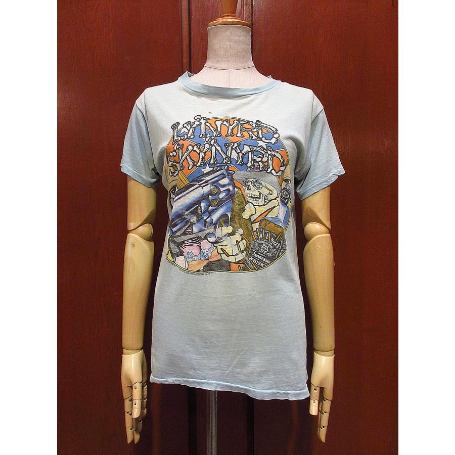 ビンテージ70's○LYNYRD SKYNYRDプリントTシャツ水色○230622i1-m-tsh