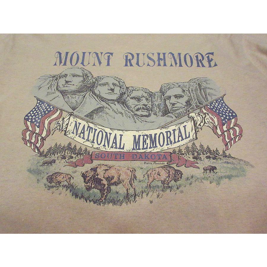 ビンテージ90’s●Prairie Mountain MOUNT RUSHMOREプリントTシャツベージュsize L●230624j2-m-tsh-ot古着1990sUSA製シングルステッチ｜cozyvintage｜03