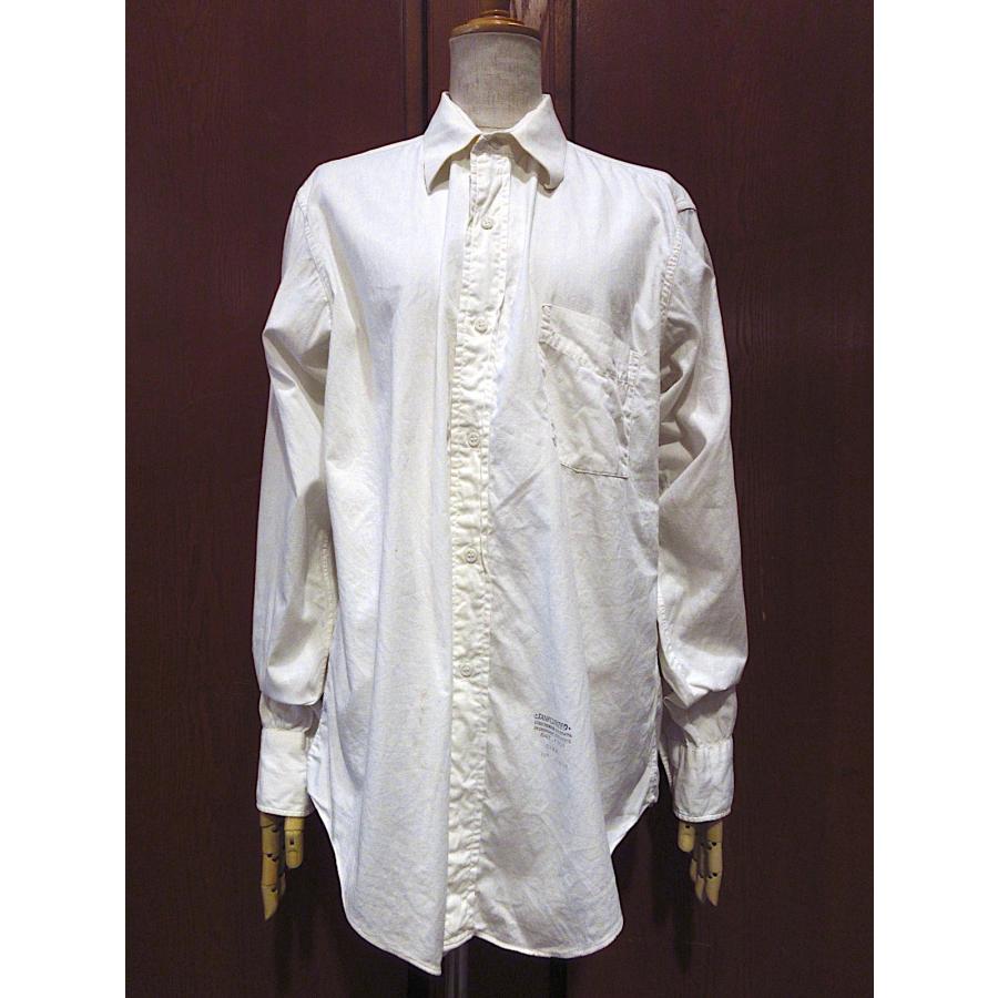 ビンテージ50's○E&Wコットン長袖ドレスシャツ白size 15 1/2 34 ビンテージ50's○E&Wコットン長袖ドレスシャツ白size 15 1/2 34