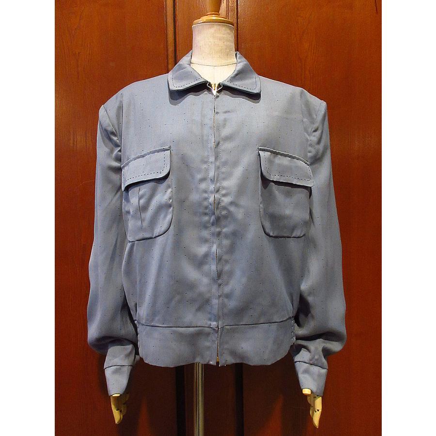 ビンテージ50's○PENNEY'Sカスリ柄リッキージャケット水色size ビンテージ50's○PENNEY'Sカスリ柄リッキージャケット水色size