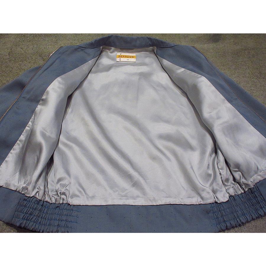 ビンテージ50's○PENNEY'Sカスリ柄リッキージャケット水色size ビンテージ50's○PENNEY'Sカスリ柄リッキージャケット水色size