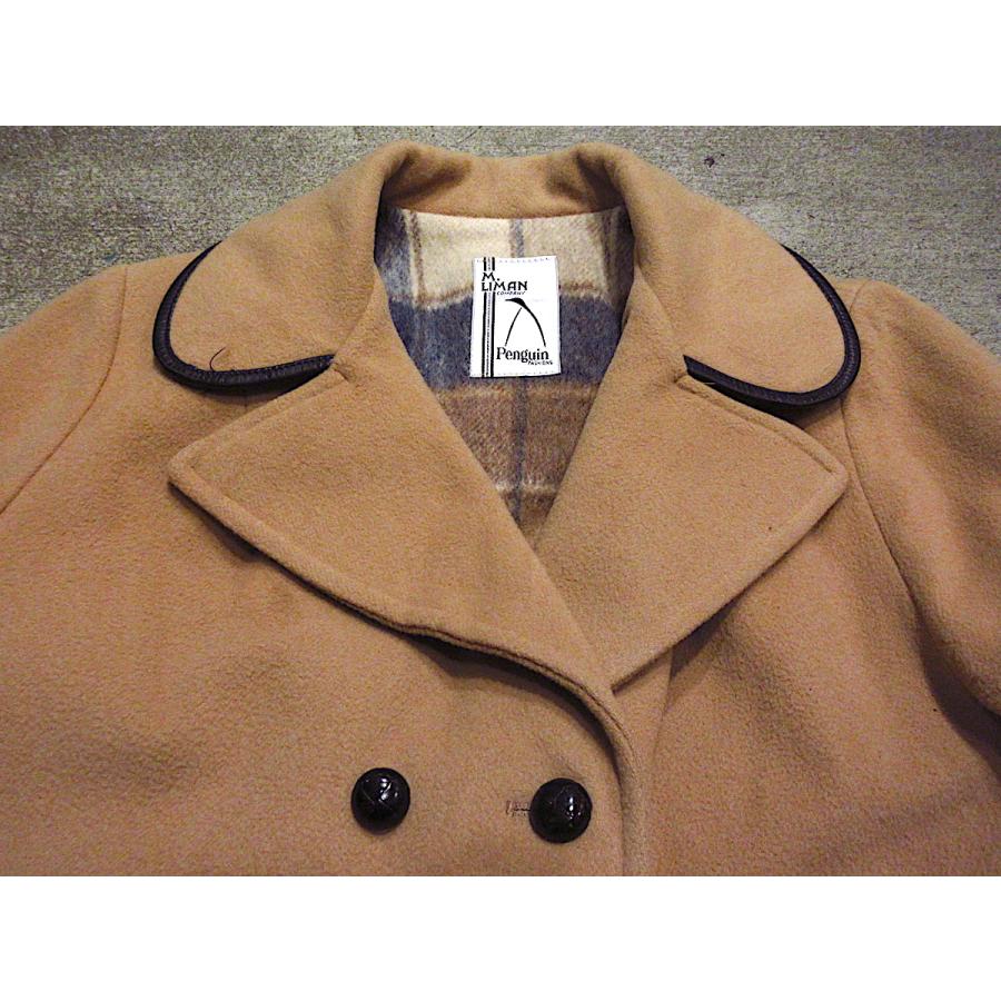 ビンテージ70's○Penguinレディースウールピーコートベージュ