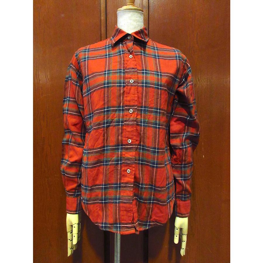 ビンテージ ネルシャツ 60s 70s USA ビンテージ70's○MERCANTILEレディースチェックネルシャツsize 10
