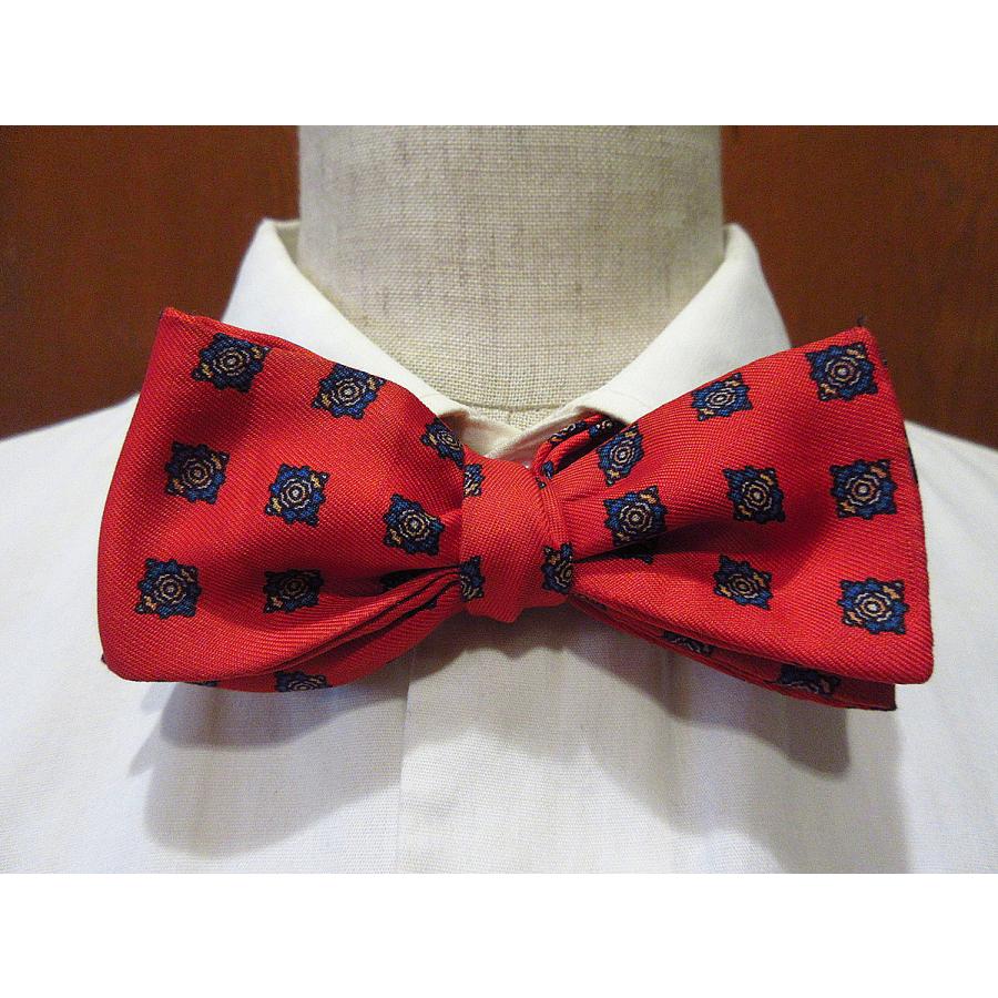ビンテージ~70's○BROOKS BROTHERS総柄シルクボウタイ赤 ビンテージ~70's○BROOKS BROTHERS総柄シルクボウタイ赤